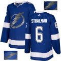 Tampa Bay Lightning #6 Anton Stralman Authentic Royal Blue Fashion Gold NHL Jersey