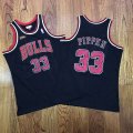Chicago Bulls #33 Scottie Pippen 1997-98 Red Champions Patch Hardwood Classics Soul AU Throwback Jersey