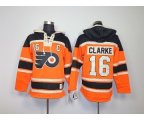 Philadelphia Flyers #16 Bobby Clarke Orange [pullover hooded sweatshirt patch C]
