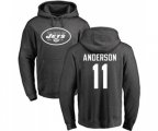 New York Jets #11 Robby Anderson Ash One Color Pullover Hoodie