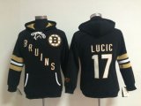NHL Women Boston Bruins #17 Milan Lucic black jerseys(Logo Pullover Hoodie)