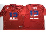 Stanford Cardinals #12 Andrew Luck Red USA Flag College Jersey