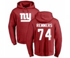 New York Giants #74 Mike Remmers Red Name & Number Logo Pullover Hoodie