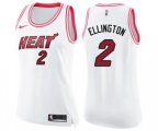 Women's Miami Heat #2 Wayne Ellington Swingman White Pink Fashion Basketball Jersey