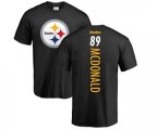 Pittsburgh Steelers #89 Vance McDonald Black Backer T-Shirt