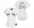 Women's Boston Red Sox #34 David Ortiz Replica White Pink No. Baseball Jersey