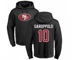 San Francisco 49ers #10 Jimmy Garoppolo Black Name & Number Logo Pullover Hoodie