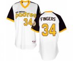 San Diego Padres #34 Rollie Fingers Authentic White 1978 Turn Back The Clock Baseball Jersey