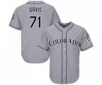Colorado Rockies #71 Wade Davis Replica Grey Road Cool Base Baseball Jersey