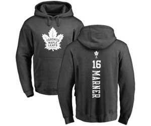Toronto Maple Leafs #16 Mitchell Marner Charcoal One Color Backer Pullover Hoodie