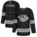 Nashville Predators #92 Ryan Johansen Authentic Black Team Logo Fashion NHL Jersey