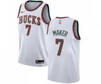 Milwaukee Bucks #7 Thon Maker Authentic White Fashion Hardwood Classics Basketball Jersey