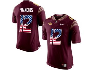 2016 US Flag Fashion-2016 Men\'s Florida State Seminoles Deondre Francois #12 College Football Jersey - Red