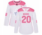 Women Toronto Maple Leafs #20 Dominic Moore Authentic White-Pink Fashion NHL Jersey