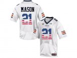 2016 US Flag Fashion Men's Under Armour Tre Mason #21 Auburn Tigers College Football Jersey - White
