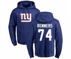 New York Giants #74 Mike Remmers Royal Blue Name & Number Logo Pullover Hoodie