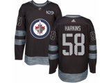 Winnipeg Jets #58 Jansen Harkins Authentic Black 1917-2017 100th Anniversary NHL Jersey