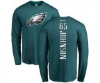 Philadelphia Eagles #65 Lane Johnson Green Backer Long Sleeve T-Shirt
