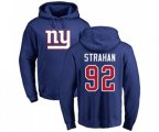 New York Giants #92 Michael Strahan Royal Blue Name & Number Logo Pullover Hoodie