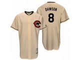 Chicago Cubs #8 Andre Dawson Replica Cream Cooperstown Throwback MLB Jersey