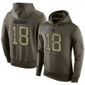 Indianapolis Colts #18 Peyton Manning Green Salute To Service Pullover Hoodie