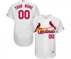 St. Louis Cardinals Customized White Home Flex Base Authentic Collection Baseball Jersey