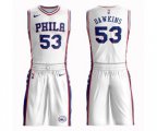 Philadelphia 76ers #53 Darryl Dawkins Swingman White Basketball Suit Jersey - Association Edition