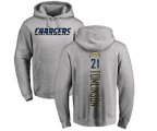 Los Angeles Chargers #21 LaDainian Tomlinson Ash Backer Pullover Hoodie