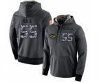 New York Jets #55 Ryan Kalil Stitched Black Anthracite Salute to Service Player Performance Hoodie