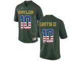 2016 US Flag Fashion Men's Baylor Bears Rebort Griffin III #10 College Football Jersey - Green