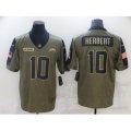Los Angeles Chargers #10 Justin Herbert Nike Olive 2021 Salute To Service Limited Player Jersey