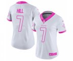 Women New Orleans Saints #7 Taysom Hill Limited White Pink Rush Fashion Football Jersey