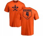 Houston Astros #4 George Springer Orange RBI T-Shirt