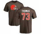Cleveland Browns #73 Joe Thomas Brown Name & Number Logo T-Shirt