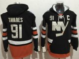 New York Islanders #91 John Tavares Dark Blue Name & Number Pullover NHL Hoodie