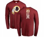 Washington Redskins #23 Bryce Love Maroon Backer Long Sleeve T-Shirt