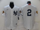 New York Yankees #2 Derek Jeter White 2001 Throwback Cooperstown Collection Stitched MLB Nike Jersey