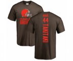Cleveland Browns #44 Sione Takitaki Brown Backer T-Shirt