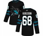Adidas San Jose Sharks #68 Melker Karlsson Premier Black Alternate NHL Jersey