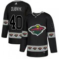 Minnesota Wild #40 Devan Dubnyk Authentic Black Team Logo Fashion NHL Jersey