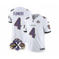 Baltimore Ravens #4 Zay Flowers White 2023 F.U.S.E Throwback Vapor Limited Stitched Jersey