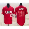 USA Baseball #20 Pete Alonso Number 2023 Red World Classic Stitched Jersey