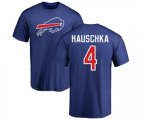 Buffalo Bills #4 Stephen Hauschka Royal Blue Name & Number Logo T-Shirt