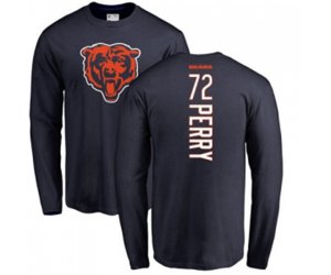 Chicago Bears #72 William Perry Navy Blue Backer Long Sleeve T-Shirt