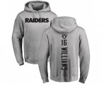 Oakland Raiders #16 Tyrell Williams Ash Backer Pullover Hoodie