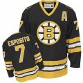 CCM Boston Bruins #7 Phil Esposito Premier Black Gold Throwback NHL Jersey