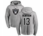 Oakland Raiders #13 Hunter Renfrow Ash Name & Number Logo Pullover Hoodie