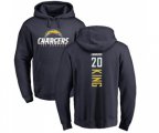 Los Angeles Chargers #20 Desmond King Navy Blue Backer Pullover Hoodie