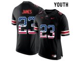 2016 US Flag Fashion Youth Ohio State Buckeyes Lebron James #23 College Football Limited Jersey - Blackout