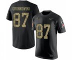 New England Patriots #87 Rob Gronkowski Black Camo Salute to Service T-Shirt